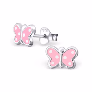 Vlinderoorbellen kids zilver
