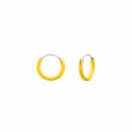 Oorringetjes zilver met geel meisjes 10mm