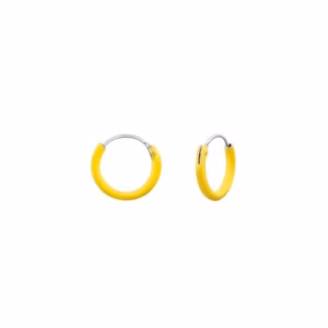 Oorringetjes zilver met geel meisjes 10mm