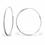 Afgevlakte 925 sterling silver creolen 3 centimeter