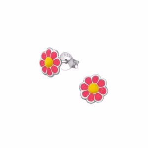 Oorstekers zilver met bloem
