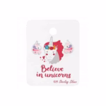 Roze unicorn kristal oorstekers