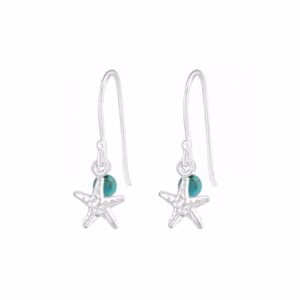 Zeesterren zilver oorhangers sterling silver