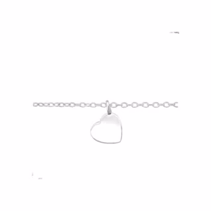 Zilver enkelbandje hartjes bedel