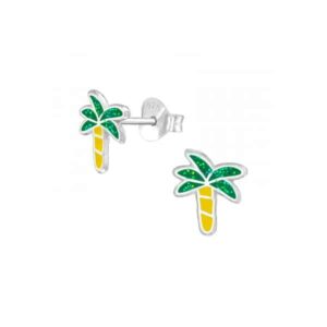 Palmboom oorstekers meisjes 925 sterling silver