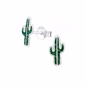 Cactus zilveren kinderoorbellen