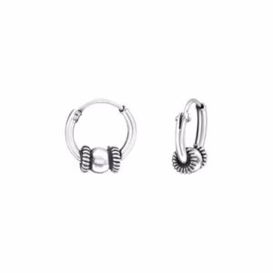 Bali hoops 10mm zilveren oorbellen