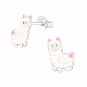 Witte alpaca kinder oorbellen