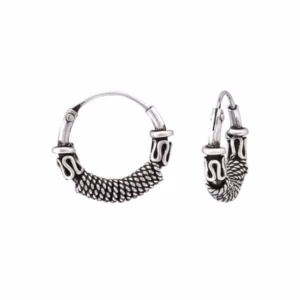 Zilveren bali hoops 12mm