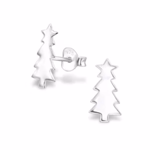 Kerstboom zilveren oorstekers 925 Sterling Silver