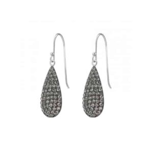 Peervormige oorhangers met kristal 925 Sterling Silver