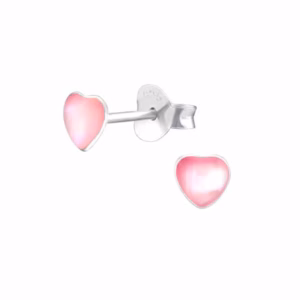 roze hartjes oorbellen meisjes zilver