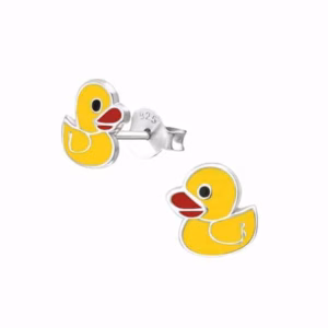Gele eend zilveren oorbellen meisjes 925 Sterling Silver