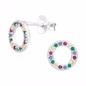 Sterling zilver cirkel oorstekers