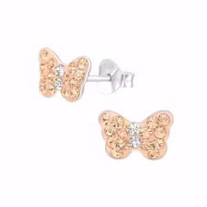 Beige vlinder oorbellen