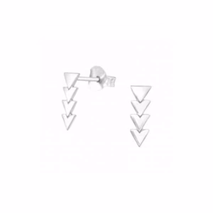 10MM zilver oorstekers driehoek