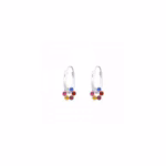 12MM flower silver hoops