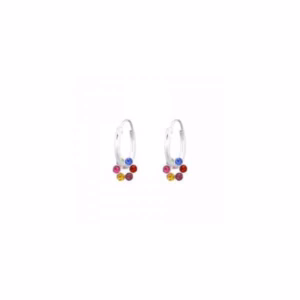 12MM bloem zilver hoops