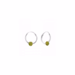 12MM zilver creolen CZ olivine