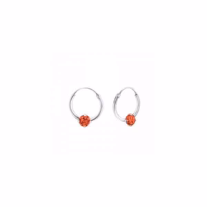 12MM zilver creolen CZ orange