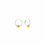 12MM zilver creolen CZ Yellow