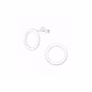 12MM zilver oorsteker cirkel