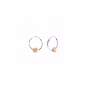 12MM zilver creolen CZ champagne