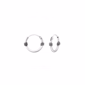 Bali hoops 12mm 925 Sterling Silver damesoorbellen