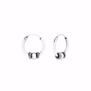 Bali hoops oorringetjes 925 Sterling Silver 12mm