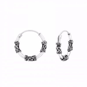 14MM Zilver Bali Hoops
