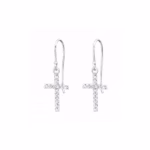 15MM silver earrings cross