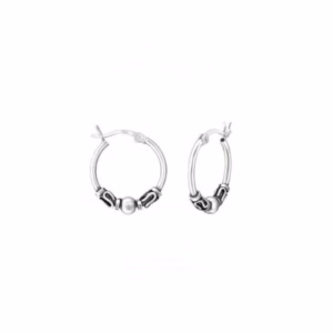 Zilveren oorhangers met bewerking 17mm 925 Sterling Silver