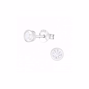 3MM zilver oorsteker kristal