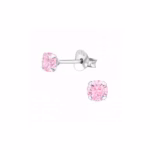 4MM Kristal roze oorstekers