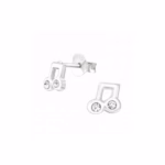 5MM zilver oorsteker muzieknoot