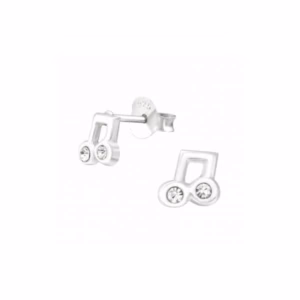 5MM zilver oorsteker muzieknoot