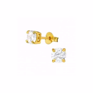 5MM zilver oorstekers goud