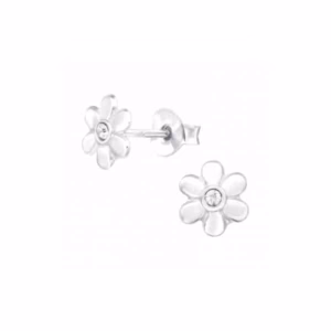 6MM zilver oorstekers bloem