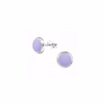 7MM zilver oorstekers rond light purple