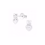 7MM zilver oorstekers hart