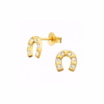 7MM zilver oorstekers hoefijzer met juwelen