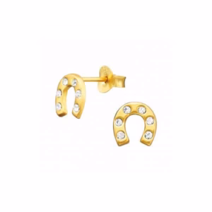 7MM zilver oorstekers hoefijzer met juwelen