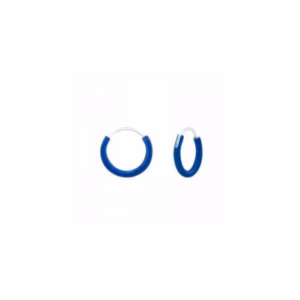 Ronde zilver hoops dark blue