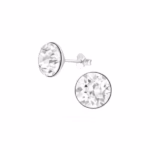 Ronde zilveren oorstekers met 10mm witte kristal