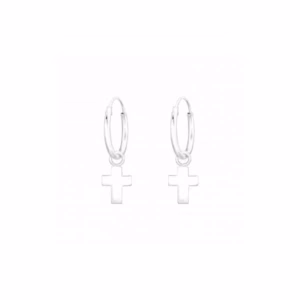 zilver creolen kruis