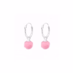 zilver pom pom hoops