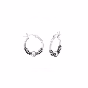 Bewerkte bali hoops 16mm 925 sterling silver