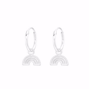 Oorhangers regenboog zilver