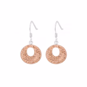 Oorhangers rond 14mm perzik 925 Sterling Silver