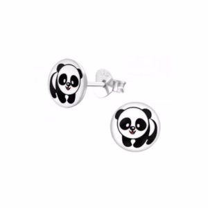 Oorstekers panda zwart-wit kinderoorbellen 925 Sterling Silver